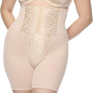 Cupid White Waist Cinching High Waist Shaping Shorts Plus Size 3X Slimmer 5059